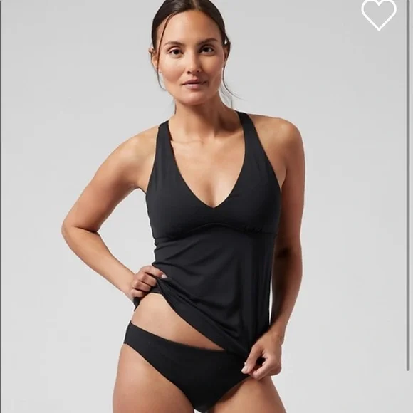 Athleta Swim Athleta Plunge Tankini Top Ac Black Poshmark